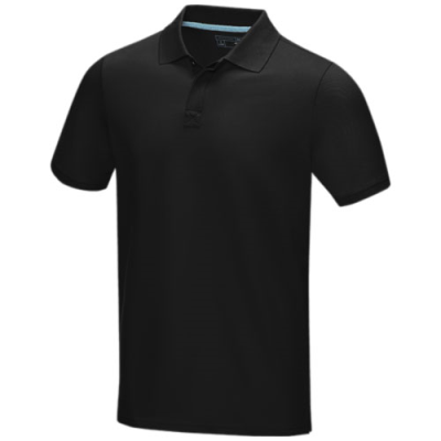 Picture of GRAPHITE GREY SHORT SLEEVE MEN’S ORGANIC POLO in Solid Black.