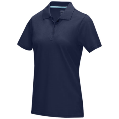 Picture of GRAPHITE GREY SHORT SLEEVE WOMEN’S ORGANIC POLO in Navy.