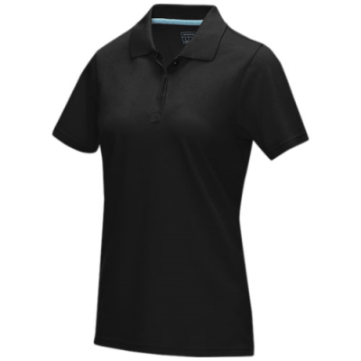 Picture of GRAPHITE GREY SHORT SLEEVE WOMEN’S ORGANIC POLO in Solid Black