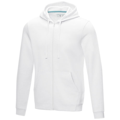 Picture of RUBY MEN’S ORGANIC RECYCLED FULL ZIP HOODED HOODY in White.