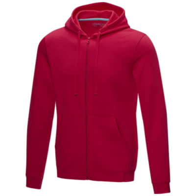 Picture of RUBY MEN’S ORGANIC RECYCLED FULL ZIP HOODED HOODY in Red