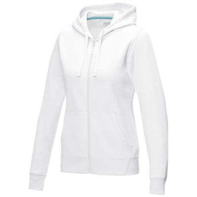 Picture of RUBY WOMEN’S ORGANIC RECYCLED FULL ZIP HOODED HOODY in White.