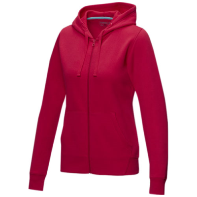 Picture of RUBY WOMEN’S ORGANIC RECYCLED FULL ZIP HOODED HOODY in Red