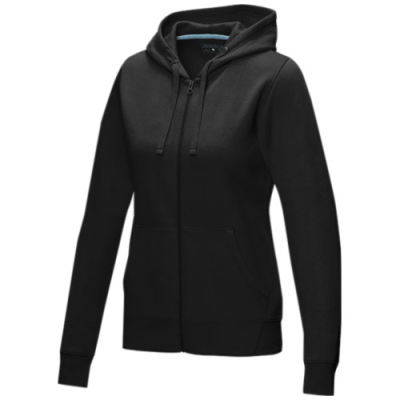 Picture of RUBY WOMEN’S ORGANIC RECYCLED FULL ZIP HOODED HOODY in Solid Black.