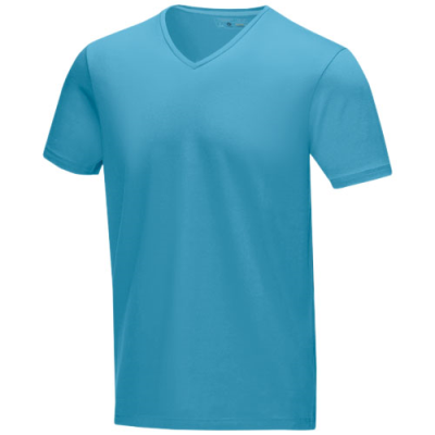 Picture of KAWARTHA SHORT SLEEVE MENS ORGANIC V-NECK TEE SHIRT in Nxt Blue