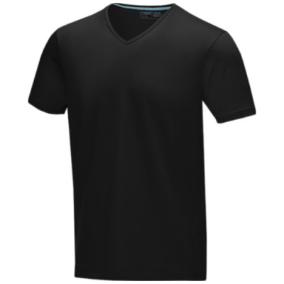 Picture of KAWARTHA SHORT SLEEVE MENS ORGANIC V-NECK TEE SHIRT in Solid Black