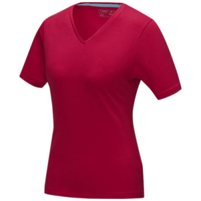 Picture of KAWARTHA SHORT SLEEVE WOMENS ORGANIC V-NECK TEE SHIRT in Red