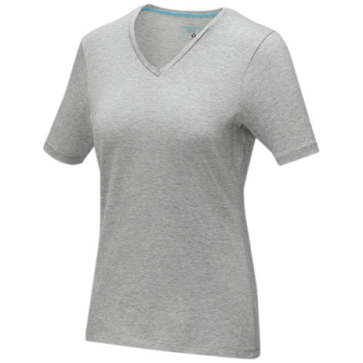 Picture of KAWARTHA SHORT SLEEVE WOMENS ORGANIC V-NECK TEE SHIRT in Grey Melange.