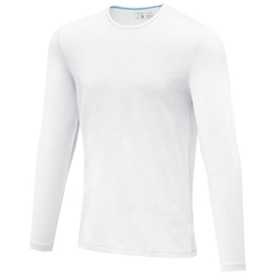 Picture of PONOKA LONG SLEEVE MENS ORGANIC TEE SHIRT in White