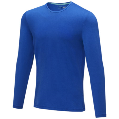 Picture of PONOKA LONG SLEEVE MENS ORGANIC TEE SHIRT in Blue