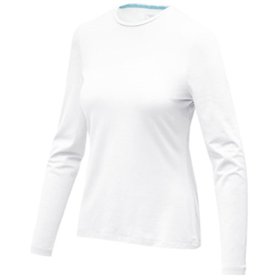 Picture of PONOKA LONG SLEEVE WOMENS ORGANIC TEE SHIRT in White.