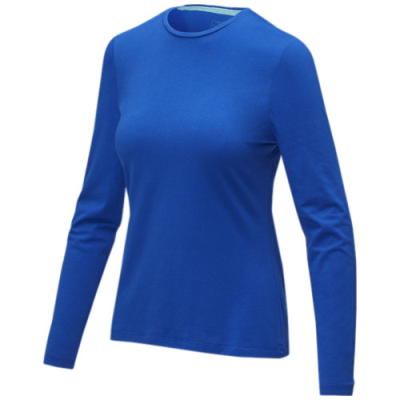 Picture of PONOKA LONG SLEEVE WOMENS ORGANIC TEE SHIRT in Blue