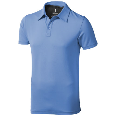 Picture of MARKHAM SHORT SLEEVE MENS STRETCH POLO in Light Blue.