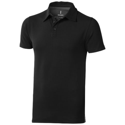 Picture of MARKHAM SHORT SLEEVE MENS STRETCH POLO in Solid Black.