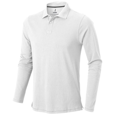 Picture of OAKVILLE LONG SLEEVE MENS POLO in White.