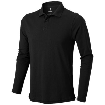 Picture of OAKVILLE LONG SLEEVE MENS POLO in Solid Black.