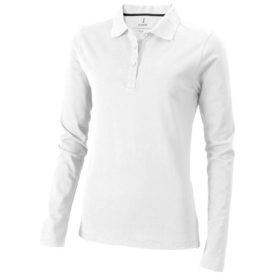 Picture of OAKVILLE LONG SLEEVE WOMENS POLO in White.