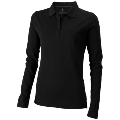 Picture of OAKVILLE LONG SLEEVE WOMENS POLO in Solid Black.