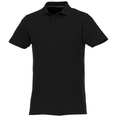 Picture of HELIOS SHORT SLEEVE MENS POLO in Solid Black.