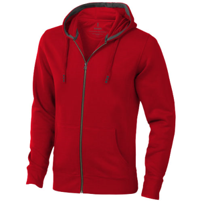 Picture of ARORA MENS FULL ZIP HOODED HOODY in Red.