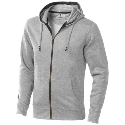 Picture of ARORA MENS FULL ZIP HOODED HOODY in Grey Melange.