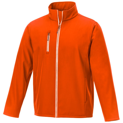 Picture of ORION MENS SOFTSHELL JACKET in Orange.