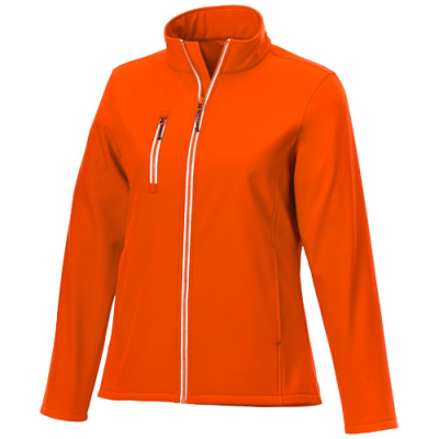 Picture of ORION WOMENS SOFTSHELL JACKET in Orange.