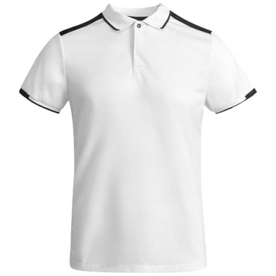 Picture of TAMIL SHORT SLEEVE CHILDRENS SPORTS POLO in White & Solid Black.