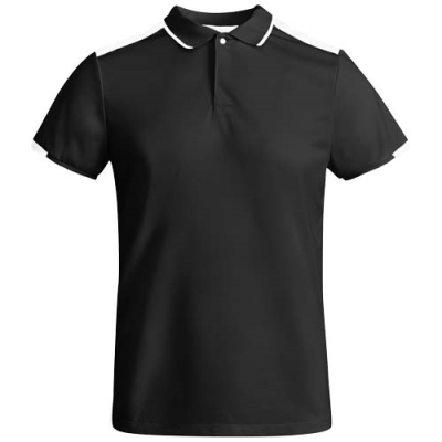 Picture of TAMIL SHORT SLEEVE CHILDRENS SPORTS POLO in Solid Black & White