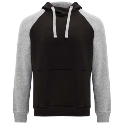 Picture of BADET CHILDRENS TWO-TONE HOODED HOODY in Solid Black_&_Heather Grey.