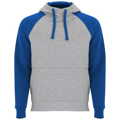 Picture of BADET CHILDRENS TWO-TONE HOODED HOODY in Heather Grey & Royal Blue.