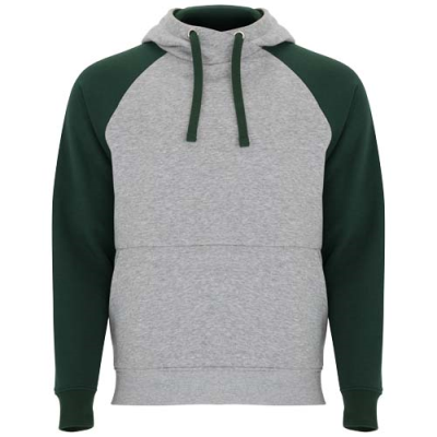 Picture of BADET CHILDRENS TWO-TONE HOODED HOODY in Heather Grey_&_Bottle Green.