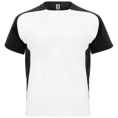 Picture of BUGATTI SHORT SLEEVE CHILDRENS SPORTS TEE SHIRT in White&Solid Black