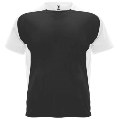 Picture of BUGATTI SHORT SLEEVE CHILDRENS SPORTS TEE SHIRT in Solid Black&White.