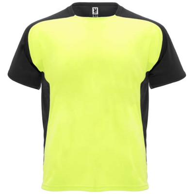 Picture of BUGATTI SHORT SLEEVE CHILDRENS SPORTS TEE SHIRT in Fluor Yellow & Solid Black.