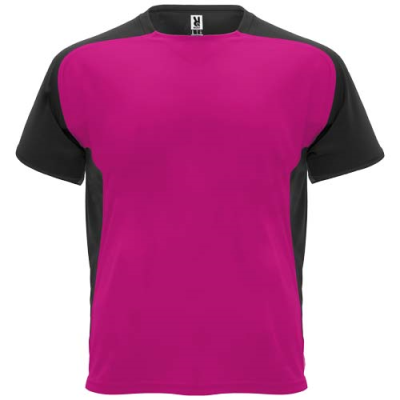 Picture of BUGATTI SHORT SLEEVE CHILDRENS SPORTS TEE SHIRT in Fuchsia&Solid Black.