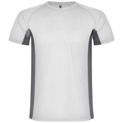 Picture of SHANGHAI SHORT SLEEVE CHILDRENS SPORTS TEE SHIRT in White_&_Dark Lead.