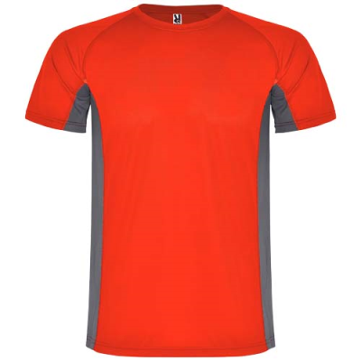 Picture of SHANGHAI SHORT SLEEVE CHILDRENS SPORTS TEE SHIRT in Red & Dark Lead