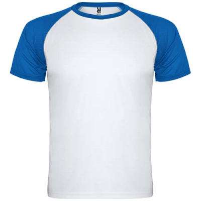 Picture of INDIANAPOLIS SHORT SLEEVE CHILDRENS SPORTS TEE SHIRT in White & Royal Blue.