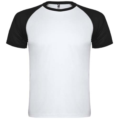 Picture of INDIANAPOLIS SHORT SLEEVE CHILDRENS SPORTS TEE SHIRT in White & Solid Black.