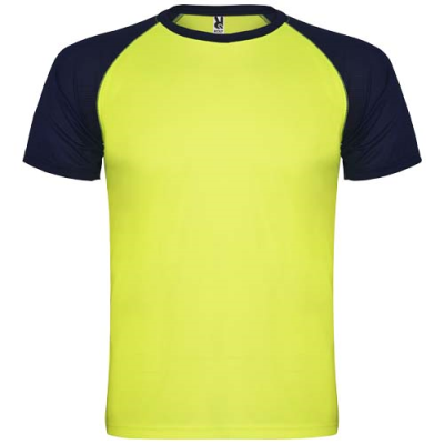 Picture of INDIANAPOLIS SHORT SLEEVE CHILDRENS SPORTS TEE SHIRT in Fluor Yellow&Navy Blue