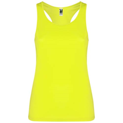 Picture of SHURA WOMENS SPORTS VEST in Fluor Yellow.