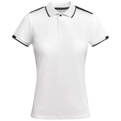 Picture of TAMIL SHORT SLEEVE WOMENS SPORTS POLO in White&Solid Black