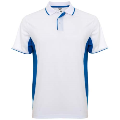 Picture of MONTMELO SHORT SLEEVE UNISEX SPORTS POLO in White & Royal Blue.