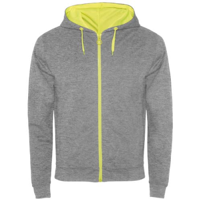 Picture of FUJI UNISEX SWEAT JACKET in Heather Grey_&_Fluor Yellow.