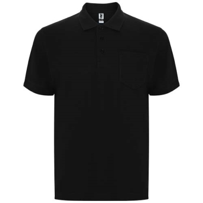 Picture of CENTAURO PREMIUM SHORT SLEEVE UNISEX POLO in Solid Black