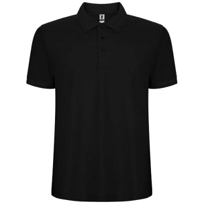 Picture of PEGASO PREMIUM SHORT SLEEVE MENS POLO in Solid Black.