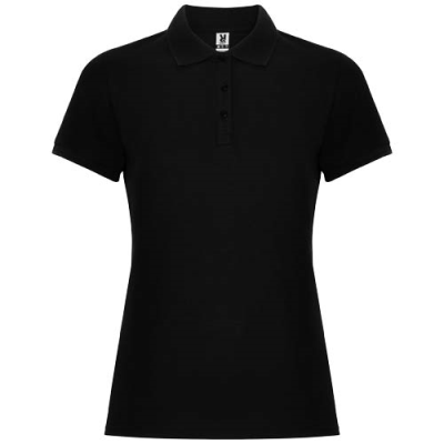 Picture of PEGASO PREMIUM SHORT SLEEVE WOMENS POLO in Solid Black.