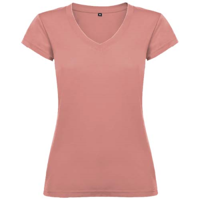 Picture of VICTORIA SHORT SLEEVE WOMENS V-NECK TEE SHIRT in Clay Orange