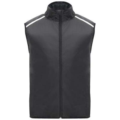 Picture of JANNU UNISEX LIGHTWEIGHT RUNNING BODYWARMER in Solid Black